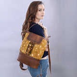 LC-ADBG1212 Hair-On Leather Cowhide Backpack - Western Convertible Shoulder Bag