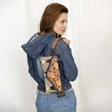 ADBG1477 Hand Tooled Leather & Saddle Blanket Wristlet - Western Clutch by American Darling