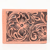 LC-ADBG1236I Hand-Tooled Leather Wallet - Western Floral Bifold Design