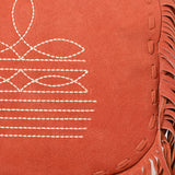 ADBGA734 Suede Fringe Crossbody Bag - Western Embroidered Boho Hobo Purse