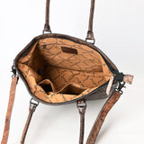 ADBG1519 Floral Embossed Leather Tote Bag - Western Crossbody & Shoulder Style