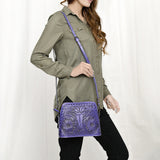 ADBG769 Western Tooled Leather Crossbody with Longhorn Design American Darling