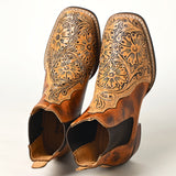 LC-ADFT169 Hand Tooled Genuine Western Leather Riding Ankle Boot