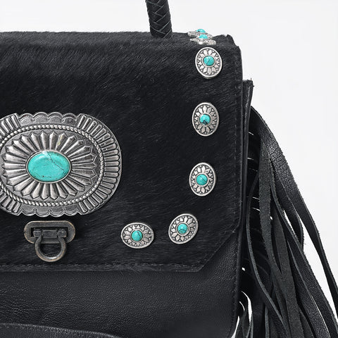 ADBG983C American Darling Cowhide Western Leather Cross body Bag with Fringes
