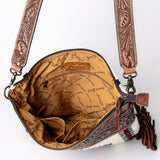 LC-ADBG510 Tooled Leather & Saddle Blanket Crossbody Bag - Western Fringe Purse by American Darling