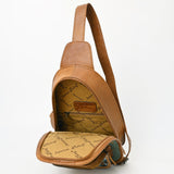 ADBG1146 Cowhide Leather Western Sling Bag with Hand-Tooled Pocket - Eleanor Edition by American Darling