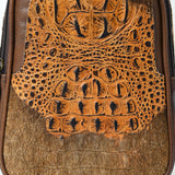 ADBG1538 Gator Embossed Hair-On Leather Sling Bag - Bold Western Crossbody