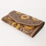 KBG156 WALLET Harness Skirting Leather with Hand Carving Ladies Bag H4.5XW9   KBG156