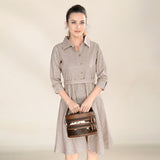 ADBGA491 American Darling Round Jewelry Case Hand-Tooled Leather & Cowhide Western Organizer