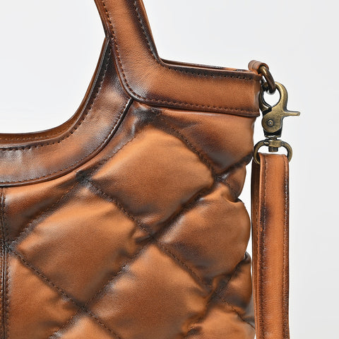 ADBGM843 American Darling Leather Diamond Quilted Crossbody Tote