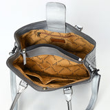 ADBG1539 Hand-Tooled Leather Tote Bag - Elegant Western Floral Statement