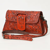 ADBG1134 Hand-Tooled Western Leather Crossbody Wallet-Genuine Cowhide Bag by American Darling