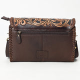 ADBGA614 Tooled Leather Western Crossbody Bag-Floral Handcrafted Shoulder Purse