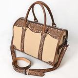 ADBG1765 Hand-Tooled Western Leather Duffel Bag Floral Cowhide Travel Satchel by American Darling