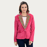 LC-ADBZ703 Genuine leather Women Blazer dress jacket
