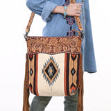 ADBG510 Crossbody Genuine Western Leather Women Bag Paisley