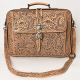 ADBG1308 Hand Tooled Briefcase Genuine Western Folral Leather Women Bag