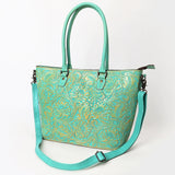 ADBG1519 Floral Embossed Leather Tote Bag - Western Crossbody & Shoulder Style