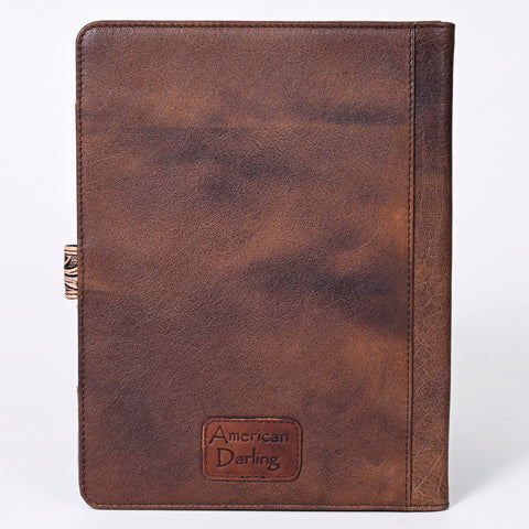 ADBG1040 American Darling Hand-Tooled Floral Genuine Leather Western Portfolio Bag