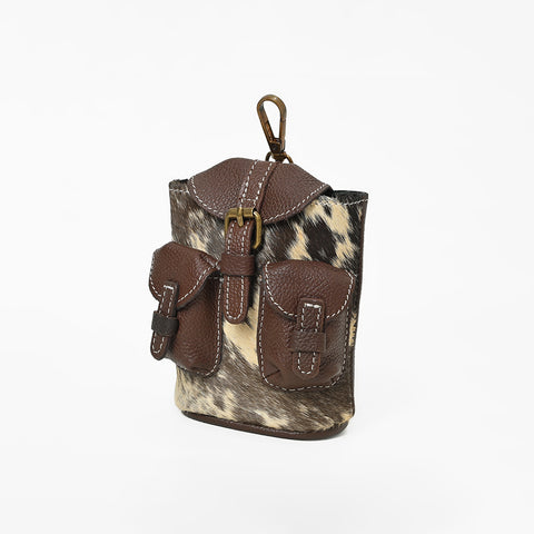 ADCHA122 American Darling Genuine Hair-On Hide Mini Backpack Keychain Pouch