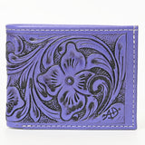 LC-ADBG1236I Hand-Tooled Leather Wallet - Western Floral Bifold Design