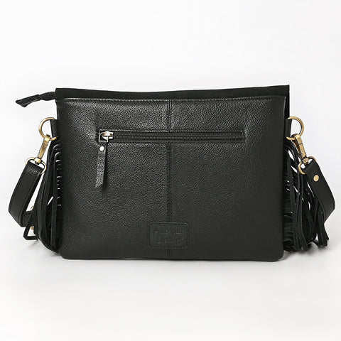 ADBGA906 American Darling Western Hand Tooled Floral Cross body Bag with Genuine Suede & Fringes