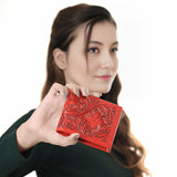LC-ADBG1236I Hand-Tooled Leather Wallet - Western Floral Bifold Design
