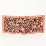 LC-ADBG1236I Hand-Tooled Leather Wallet - Western Floral Bifold Design