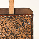 ADBG1194 Hand-Tooled Leather Briefcase - Western Floral Business Bag by American Darling