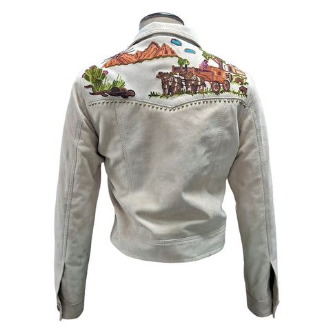 ADJKT107 American Darling Women Western Embroidered Suede Leather Jacket