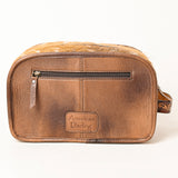 ADBG1254 Hair-On-Hide Leather Toiletry Bag - Spotted Cowhide Dopp Kit