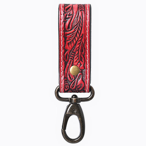 ADKR218H  Hand Tooled Genuine Leather Wristlet Key Ring