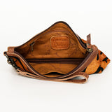 LC-ADBG344 Printed Hair-On Hide Wristlet Clutch with Leather Strap