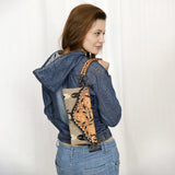 ADBG1477 Hand Tooled Leather & Saddle Blanket Wristlet - Western Clutch by American Darling