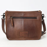 ADBG1565 Croc Embossed Leather Fringe Crossbody - Western Statement Purse