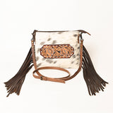 LC-ADBG109 Hair-On Cowhide Leather Crossbody Bag with Fringe-Western Style by American Darling