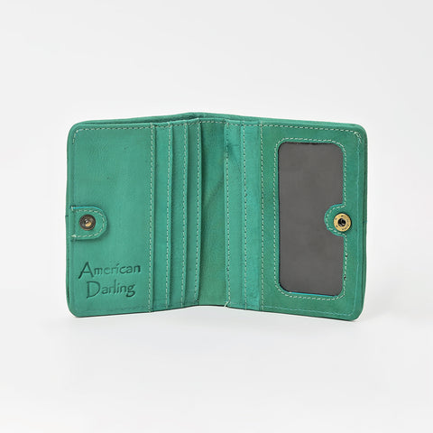 ADBGM1095 American Darling Checkered Hair on Hide & Leather Bifold Wallet