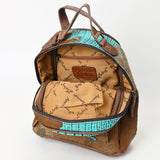 ADBG1564A Turquoise Croc Embossed & Hair-On-Hide Leather Backpack - Western Rodeo Style