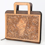 ADBG1194 Hand-Tooled Leather Briefcase - Western Floral Business Bag by American Darling