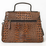 ADBG1729 Crocodile-Embossed Leather Western Tote Bag American Darling