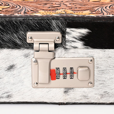 ADBGA300 American Darling Western Hand Tooled Leather Hair-On Cowhide Jewelry Case