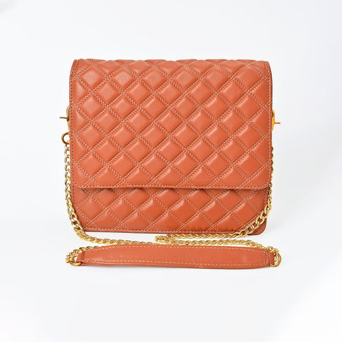 NMBGM187 Never Mind Diamond Quilted Leather Flap Shoulder Bag