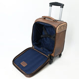 ADBG1613 Western Rolling Carry-On Luggage with Tooled Leather & Aztec Woven Front