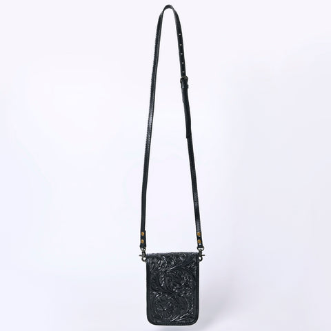 ADBG1135 American Darling Hand Tooled Floral Leather Cell Phone Bag Western Crossbody