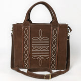 ADBGA607 Western Tote Bag-Genuine Leather with Hand-Stitched Detailing