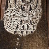 ADBG1538 Gator Embossed Hair-On Leather Sling Bag - Bold Western Crossbody