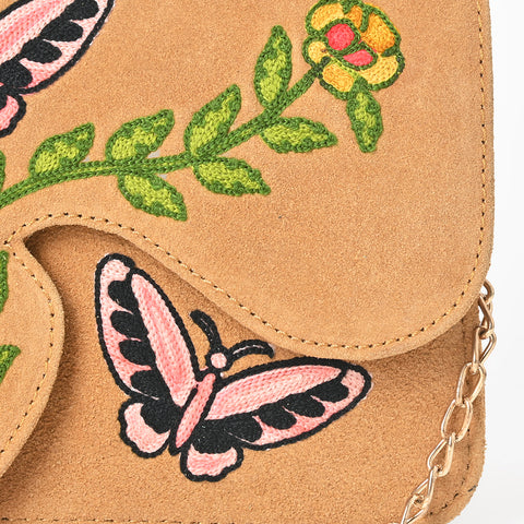 ADBGA944 American Darling Western Embroidered Genuine Suede Cross body Bag