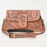 ADBG1134 Hand-Tooled Western Leather Crossbody Wallet-Genuine Cowhide Bag by American Darling