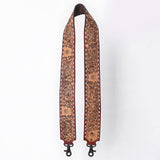 ADBT147 Wide Hand-Tooled Leather Bag Strap with Whipstitch Edges - Western Floral Carved Replacement