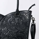 ADBG1473A Black Western Hand Tooled Leather Tote Bag for Women - Genuine Cowhide by American Darling